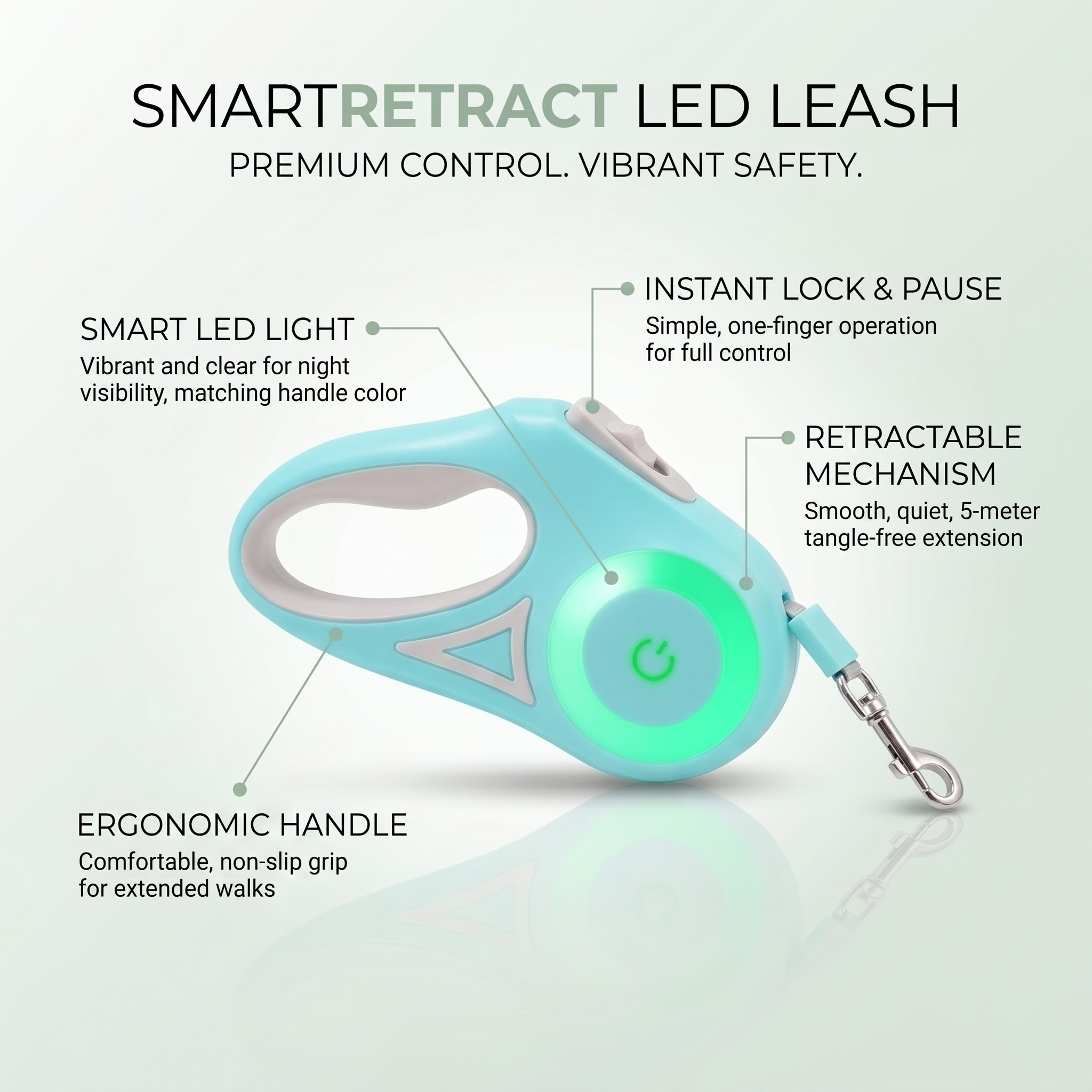 SmartRetract  LED Pet Leash